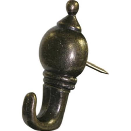 Hillman Hillman Fasteners 122212 3 Pack; Antique Brass Finish; Colonial Push Pin Hanger 831826